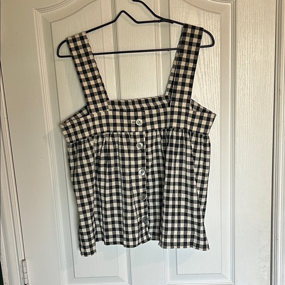 Forever 21 Monochrome Checkered Blouse